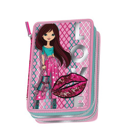 Graffiti Fashion girl 221332 κασετίνα διπλή γεμάτη