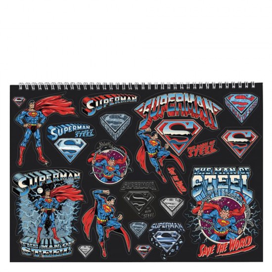 Graffiti Superman 22568 μπλοκ ζωγραφικής 23x33 με αυτοκόλλητα