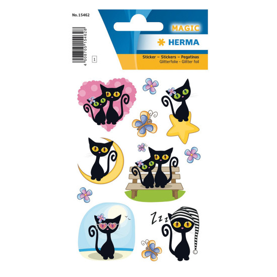 Herma Magic 15462 αυτοκόλλητα Glitter Γάτες