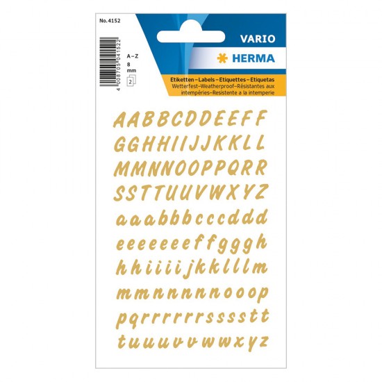 Herma Vario 4152 αυτοκόλλητα Γράμματα Αγγλικά 0.7cm Χρυσό