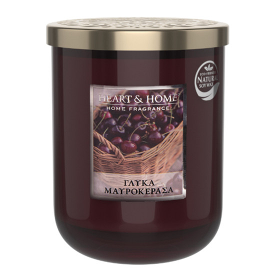 Heart & Home 276950205 κερί μεγάλο 320gr Γλυκά μαυροκέρασα