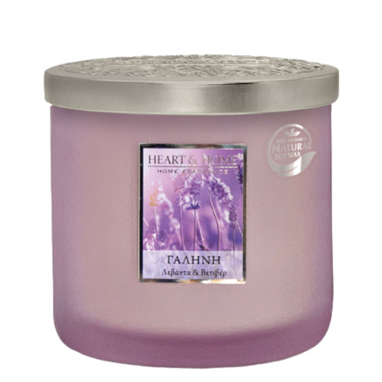 Heart & Home 31020341 κερί 230gr με διπλό φυτίλι Γαλήνη