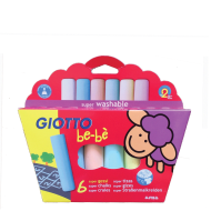 Giotto bebe 467300 κιμωλίες χονδρές χρωματιστές 6 τμχ