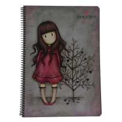 Santoro Gorjuss 18705 τετράδιο σπιράλ A4 2 θεμάτων 60φ Love grows
