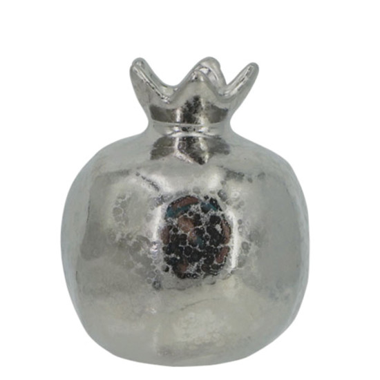 Marhome 14356 ρόδι διακοσμητικό σφυρήλατο 9x10cm ασημί