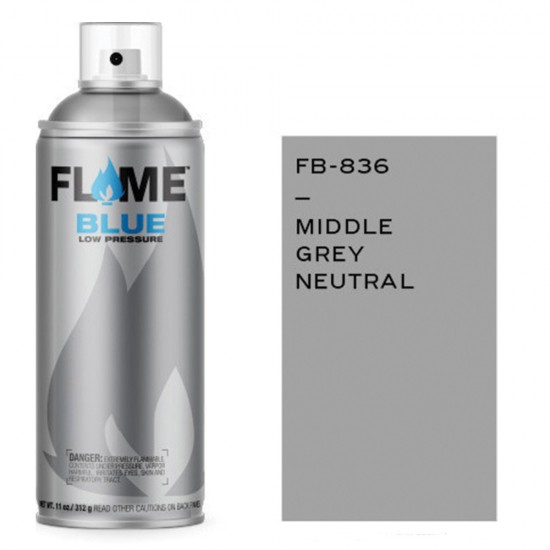 Molotow fb-836 flame blue spray ακρυλικό 400ml middle grey neutral