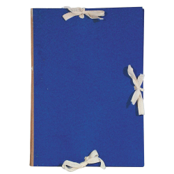 Ντοσιέ με κορδέλες 25x35cm ράχη 12cm με πτερύγια μπλε
