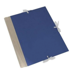 Ντοσιέ με κορδέλες 25x35cm ράχη 12cm με πτερύγια μπλε