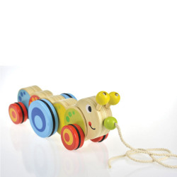 Tooky Toy TKC419 ξύλινη κάμπια συρόμενη
