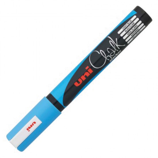 Uni Chalk PWE-5M μαρκαδόρος κιμωλίας γαλάζιο 1.8-2.5mm