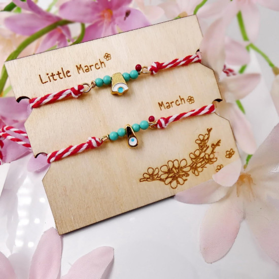 Too little sb106276 σετ βραχιόλια μαρτάκια mommy - daughter ματάκι χρυσό