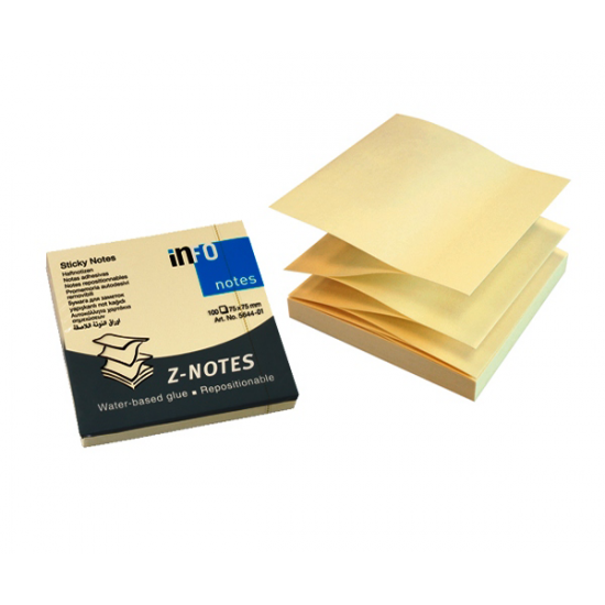 Info Ζ-notes 5644-01 χαρτάκια σημειώσεων 75x75 100φ κίτρινα