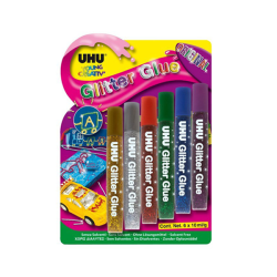 Uhu glitter glue 6x10ml