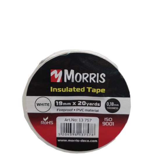 Morris 13757 μονωτική ταινία 19mm x 18m white