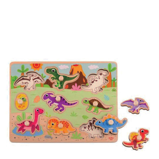 Tooky toy TY859 ξύλινα σφηνώματα δεινόσαυροι