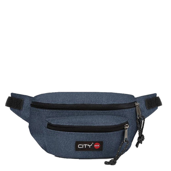 City Big 11575 τσαντάκι μέσης διπλό melange blue