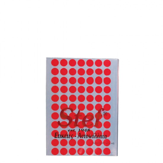 Stef Labels ετικέτες Νο 102 στρογγυλές κόκκινες δ.11.5mm