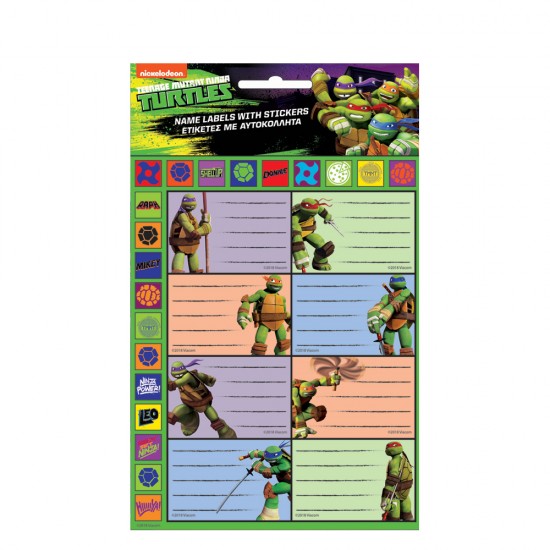 Gim Ninja Turtles 774-02549 8 ετικέτες τετραδίων stamps