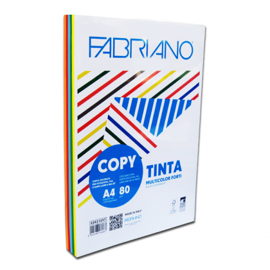 Fabriano Copy Tinta χαρτί φωτοαντιγραφικό Α4 80γρ. 250φ. μιξ έντονα χρώματα