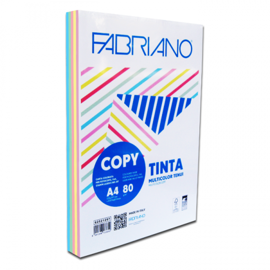 Fabriano Copy Tinta χαρτί φωτοαντιγραφικό Α4 80γρ. 250φ. μιξ παλ χρώματα