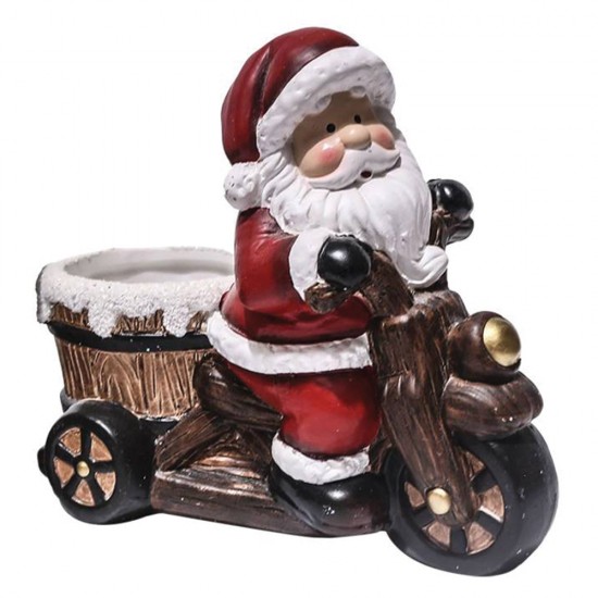 Xmas fest 93-2394 κεραμικό Άγιος Βασίλης με μοτοσυκλέτα