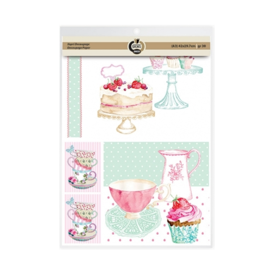 Skag Deco ριζόχαρτο decoupage 2 σχεδίων A3 Φλιτζάνια