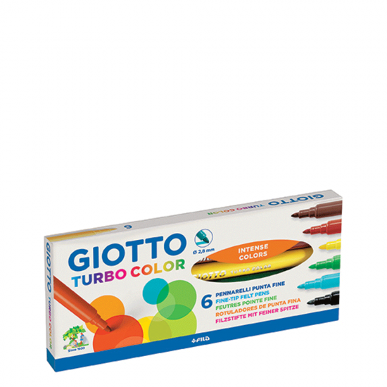 Giotto turbo color 41500 λεπτοί μαρκαδόροι 6 τμχ