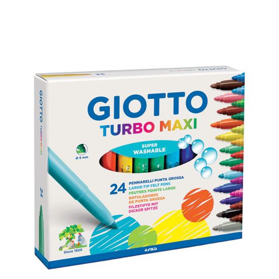 Giotto turbo maxi 455000 χοντροί μαρκαδόροι 24 τμχ