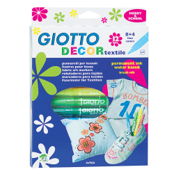 Giotto decor textile 494900 μαρκαδόροι υφάσματος 12 τμχ
