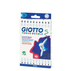 Giotto turbo dobble 424600 μαρκαδόροι με 2 μύτες 12 τμχ