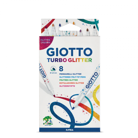 Giotto turbo glitter 425800 μαρκαδόροι 8τμχ