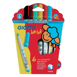 Giotto bebe 466600 μαρκαδόροι χοντροί 6 τμχ