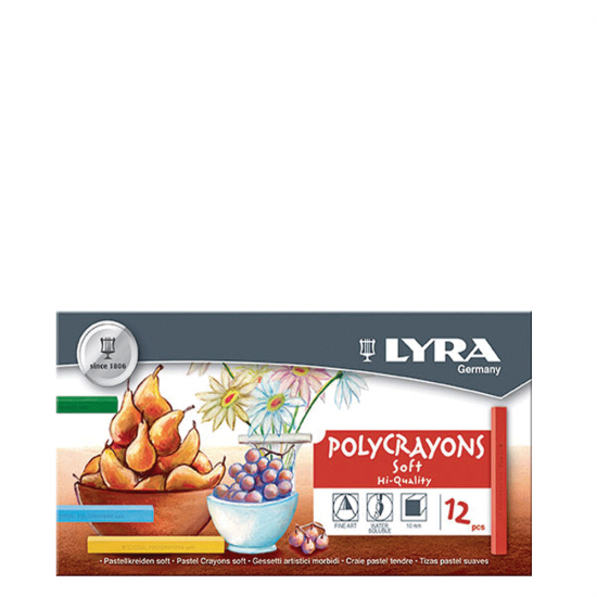 Lyra 5651120 Polycrayons soft παστέλ διάφορα 12 τμχ