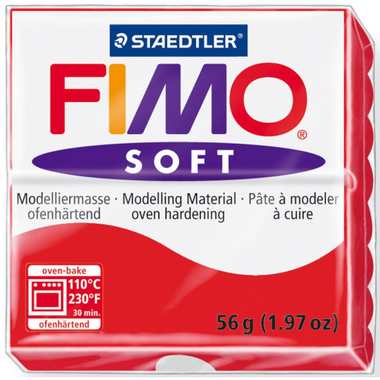 Fimo Soft πολυμερικός πηλός Cherry Red 26