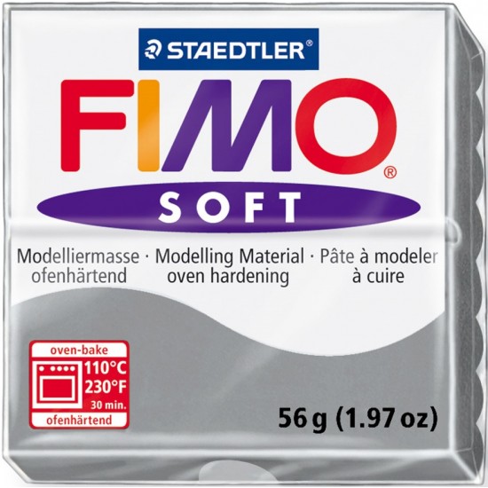 Fimo Soft πολυμερικός πηλός Dolphin grey 80