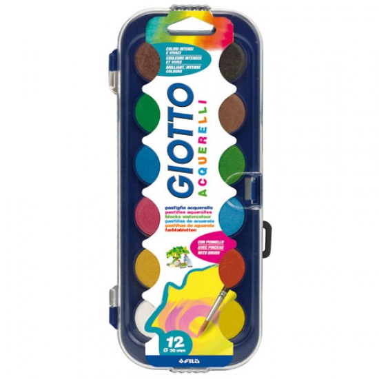 Giotto 351200 νερομπογιές σε παλέτα 12 χρωμάτων