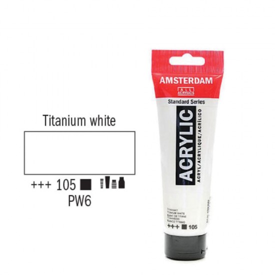 Talens Amsterdam 17091052 ακρυλικό χρώμα 120ml titanium white 105