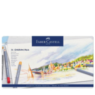 Faber 114636 Castell Goldfaber Aqua ξυλομπογιές σε μεταλλική κασετίνα 36 χρώματα