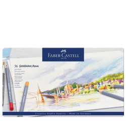 Faber 114636 Castell Goldfaber Aqua ξυλομπογιές σε μεταλλική κασετίνα 36 χρώματα