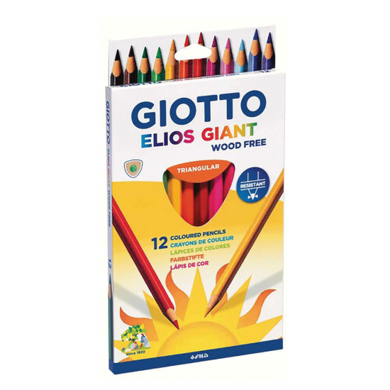 Giotto Elios giant 221500 ξυλομπογιές τριγωνικές 12 χρώματα